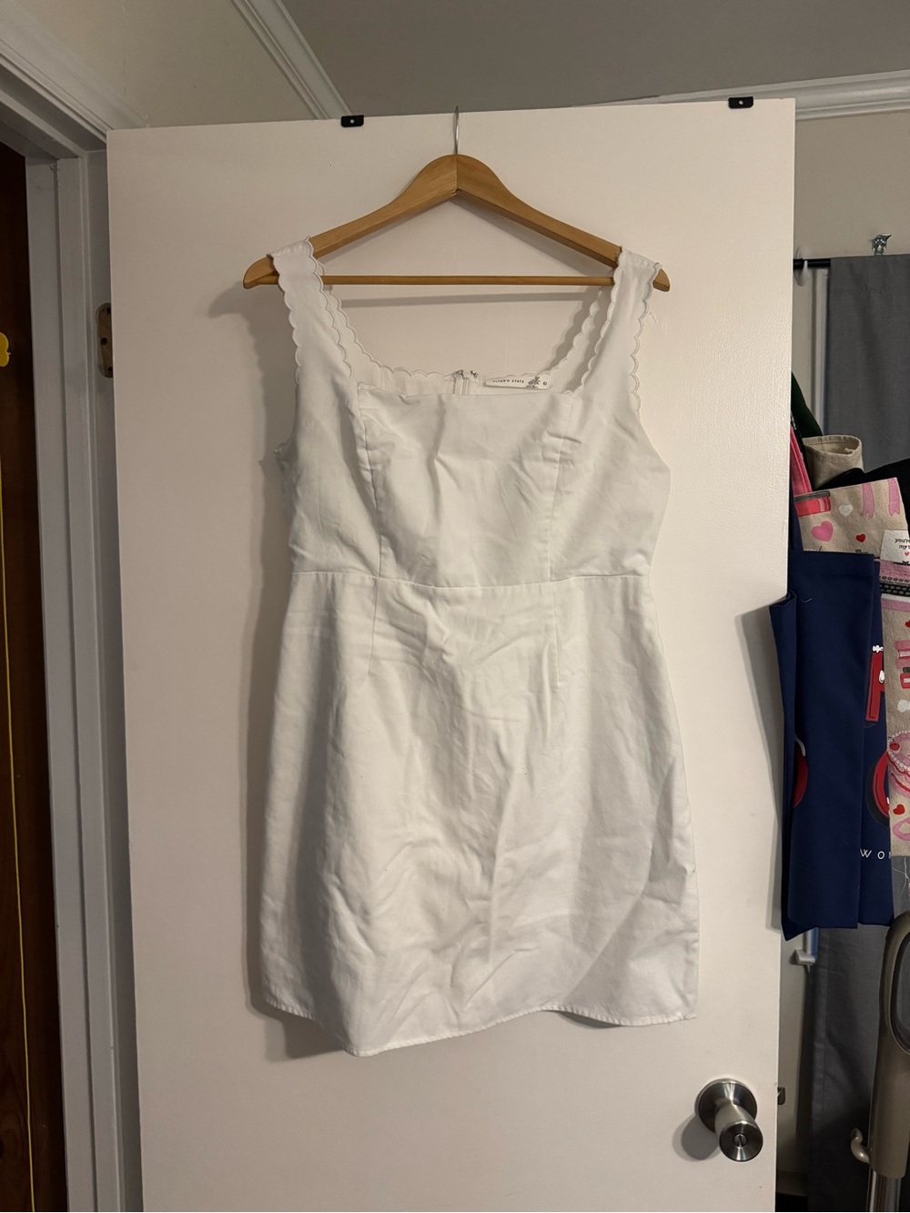 Altar'd State White Scalloped Mini Dress